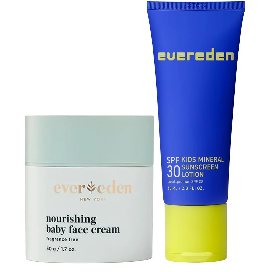 Evereden Nourishing Baby Face Cream, 1.7 oz & Premium Sunscreen SPF 30, 2 fl oz.
