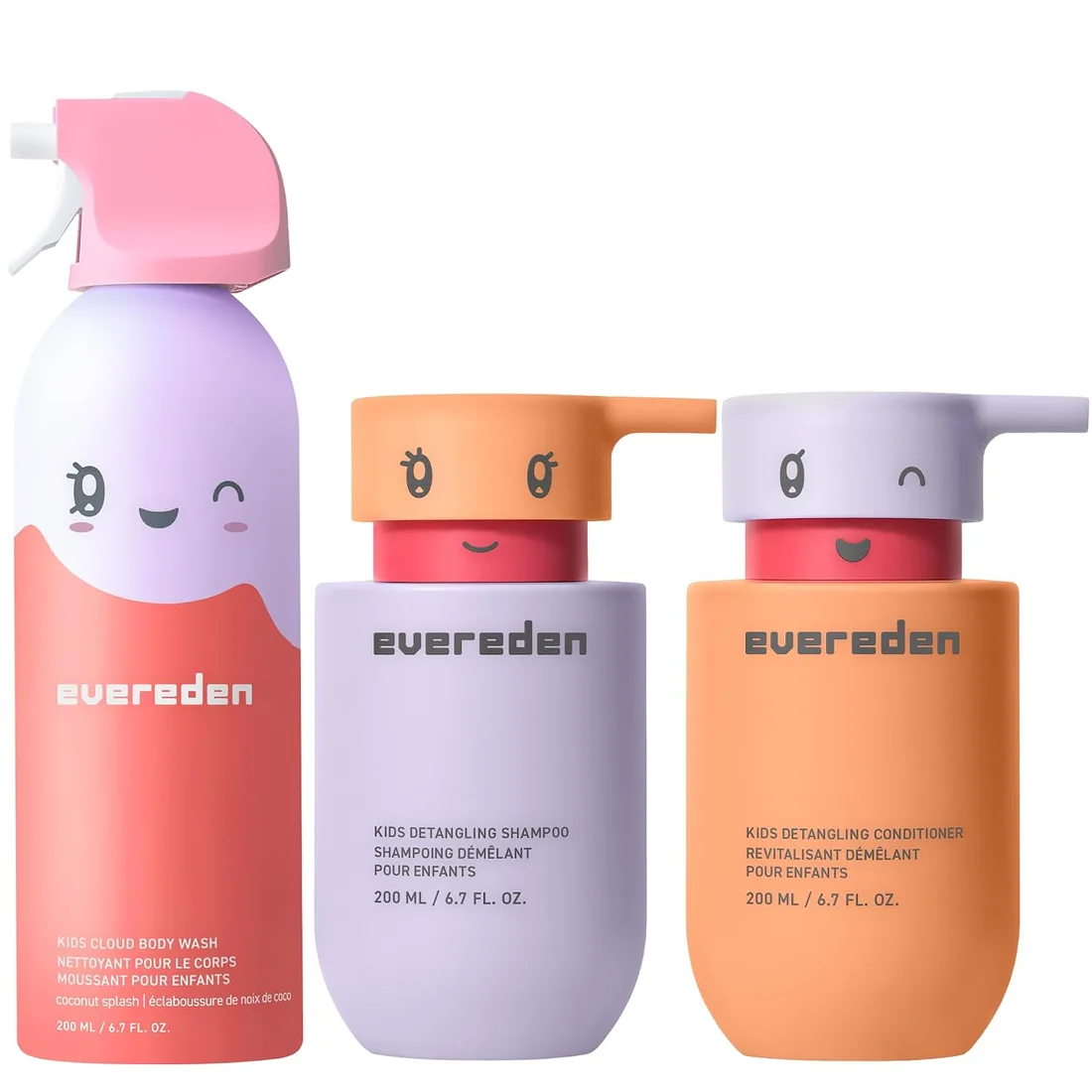 Evereden Kids Shampoo, Conditioner & Body Wash Set, Dermatologist-Tested