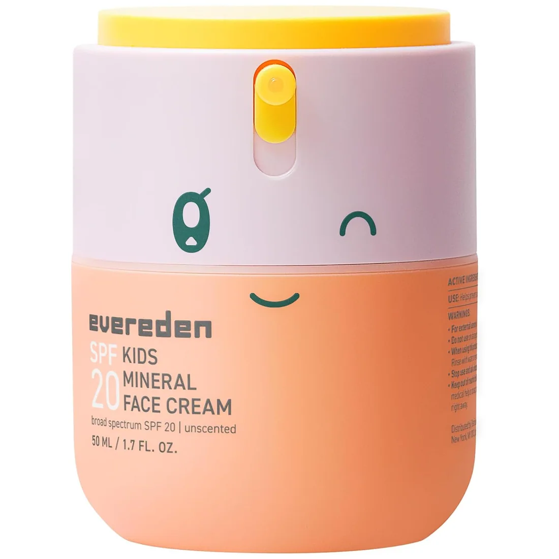 Evereden Kids Mineral Face Cream SPF 20, Dermatologist-Tested, Zinc Oxide