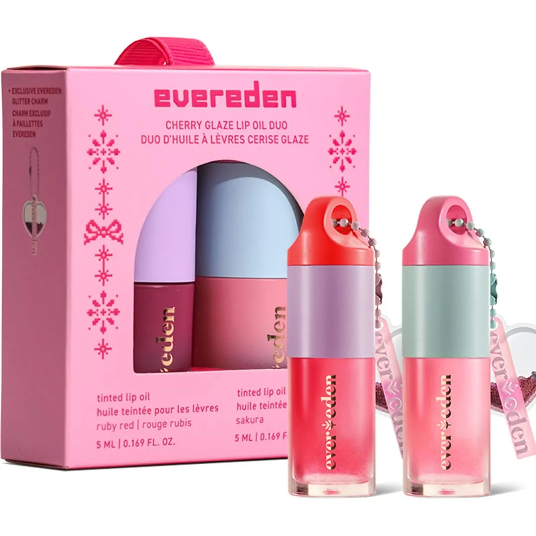 Evereden Kids Tinted Lip Oil 2-Pack & Gift Box, Non-Sticky, Hydrating