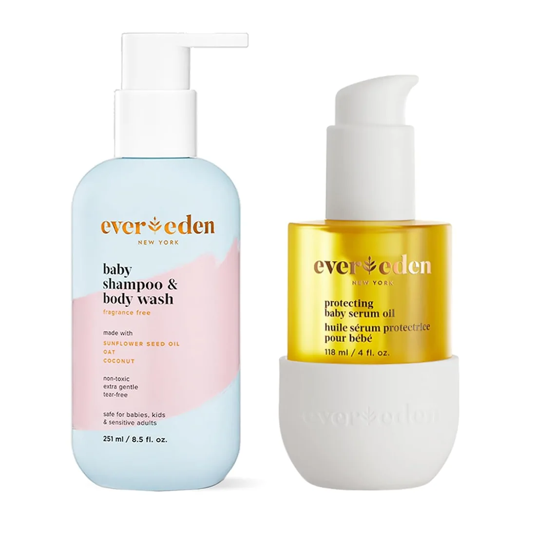 Evereden Baby Cradle Cap, Baby Shampoo & Body Wash & Body Oil, Unscented