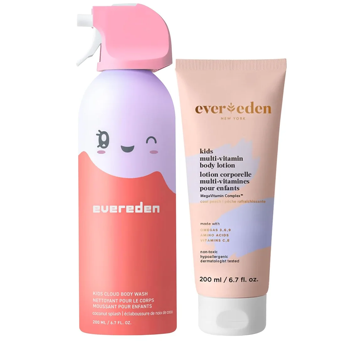 Evereden Kids Cloud Body Wash (6.7 fl. oz., Juicy Citrus) : Creamy Nourishing Cloud-Like Texture and Multi-Vitamin Body Lotion, Gentle & Non-Toxic Moisturizing Kids Lotion