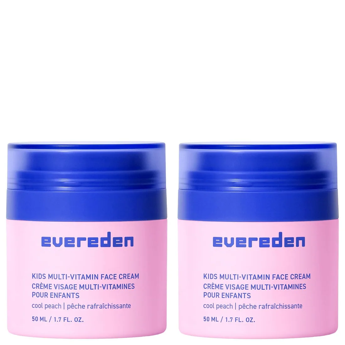 Evereden Kids Face Cream 2-Pack, Dermatologist-Tested, EWG Verified, Peach