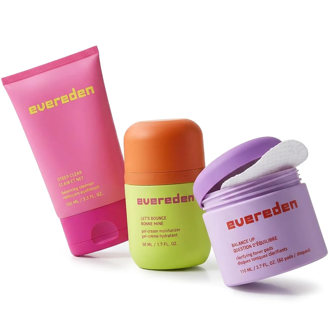 Evereden Teen Face Wash, Cream & Toner Pads, Teen Girls Skincare Set, Vegan