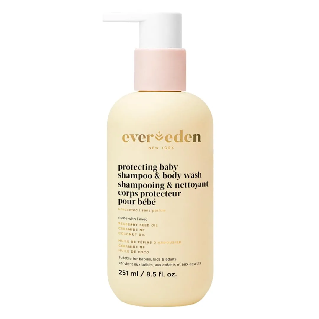 Evereden Unscented Baby Body Wash & Shampoo 2-in-1, Dermatologist-Tested