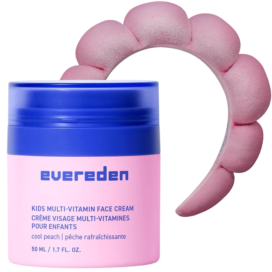 Evereden Kids Face Cream: Cool Peach, 1.7 oz. with Spa headband for Girls