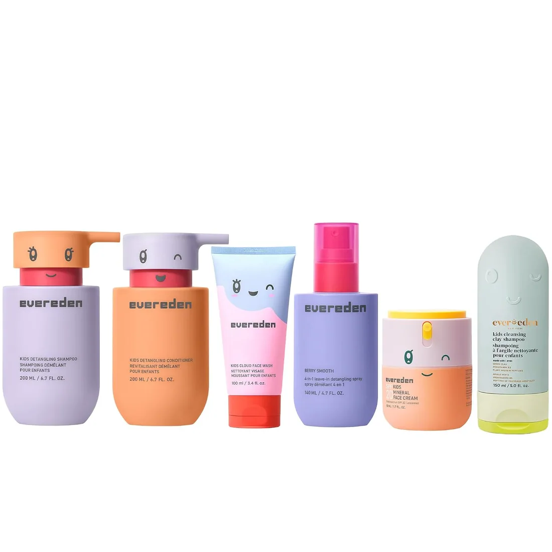 Evereden Kids Haircare & Skincare Set: Kids' Detangling Shampoo and Conditioner