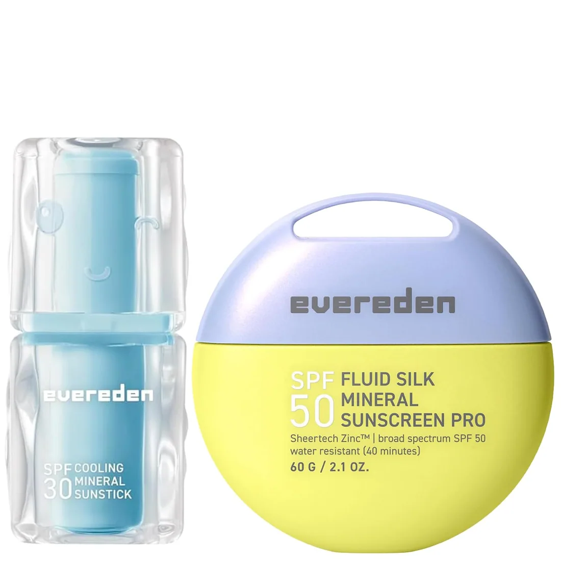 Evereden Kids Sunscreen Bundle, SPF 50 Fluid Silk Mineral Sunscreen and SPF 30 Cooling Mineral Sunstick