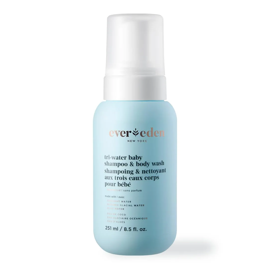 Evereden Tri-Water Baby Shampoo & Body Wash 2-in-1, Dermatologist-Tested