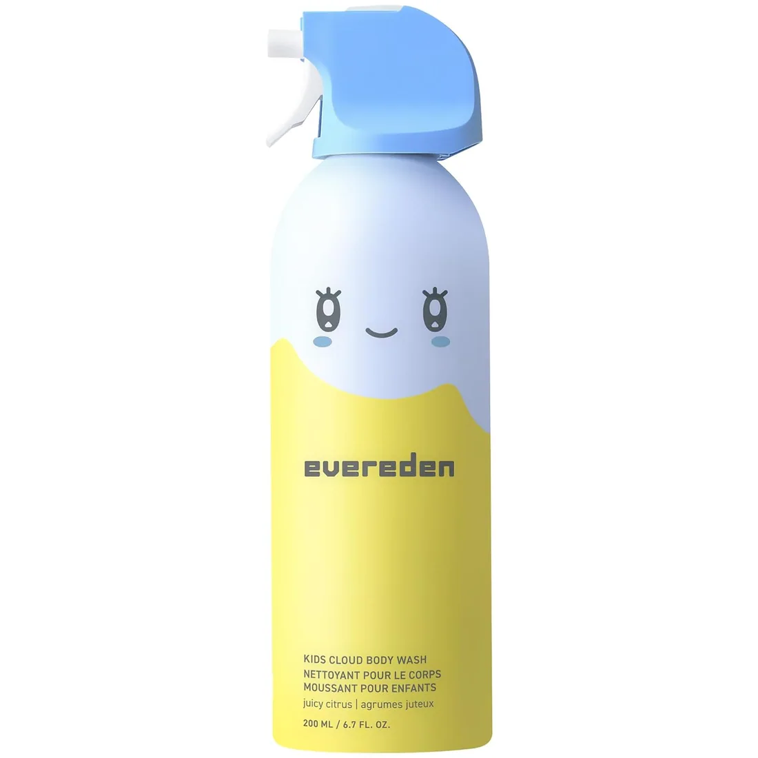 Evereden Kids Cloud Foam Body Wash, Dermatologist-Tested, Juicy Citrus