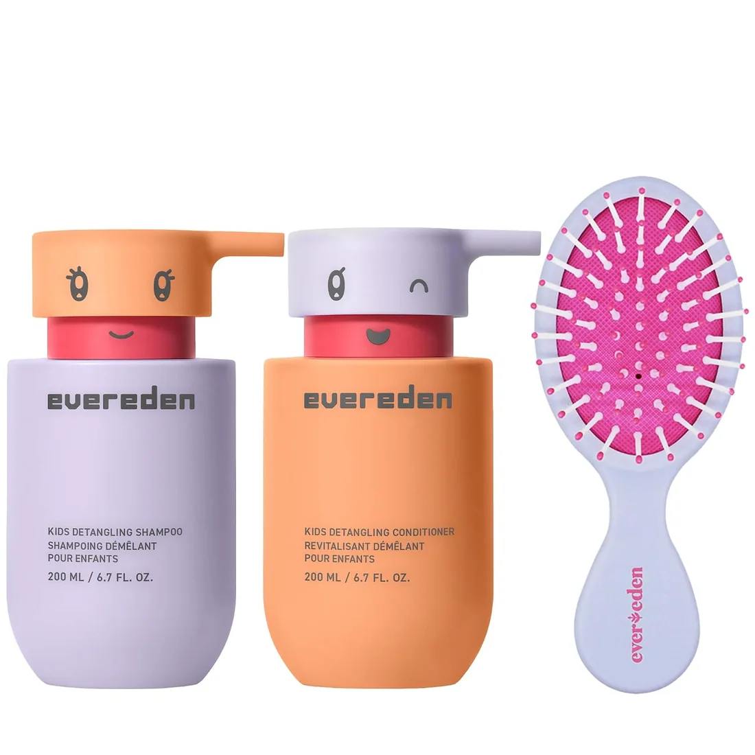 Evereden Kids Shampoo & Conditioner + Brush, Dermatologist-Tested, Vegan