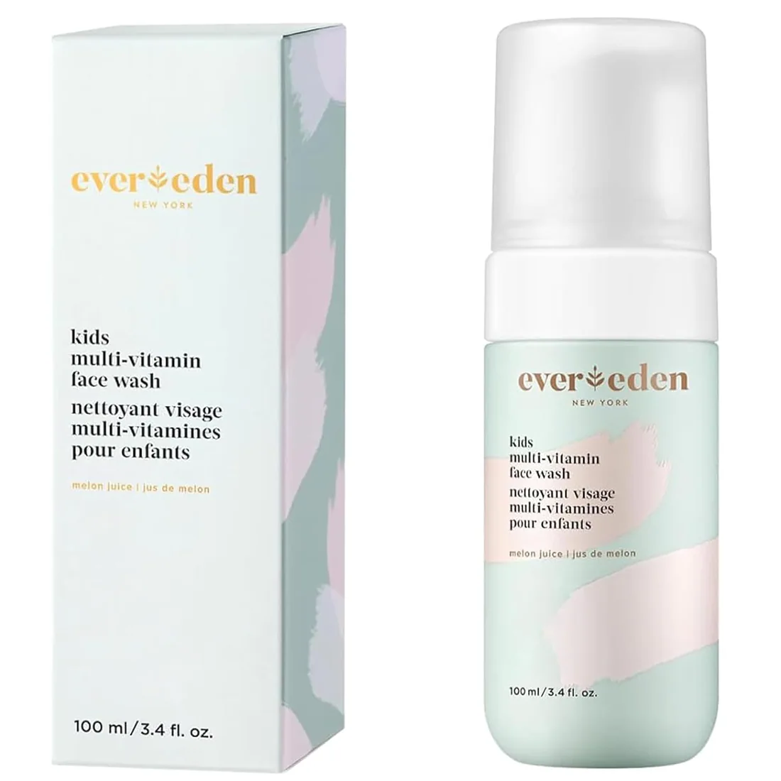 Evereden Kids Multi-Vitamin Face Wash, Dermatologist-Tested, Vegan, Melon